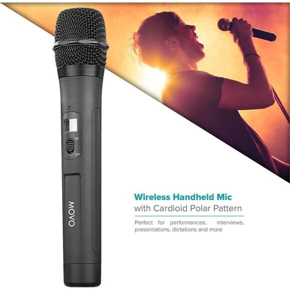 Movo WMX-20 TH Handheld Wireless Microphone with Built-in Transmitter- Cardioid - Picture 2 of 8